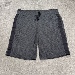 Athleta Metro Downtown Bermuda Shorts Womens XL Tall Heather Gray Size Strip Zip
